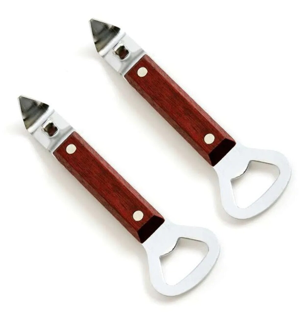 Norpro Heavy Duty Wood Handle Soda Pop Beer Can Punch and Bottle Opener